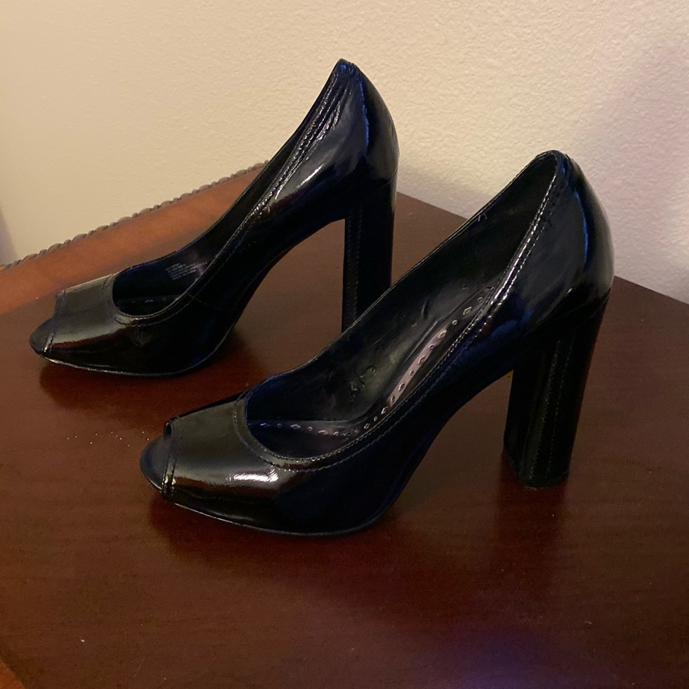 Patent Peep Toe Heels